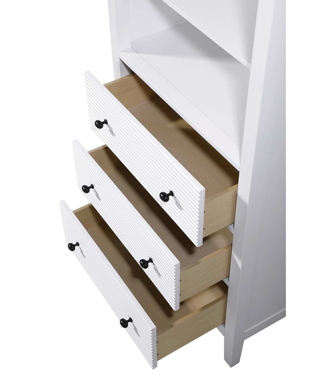 28 Inch Open Shelving Bath Storage Cabinet In White