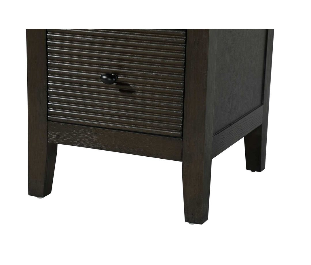 16 Inch Bath Storage Glass Cabinet In Chocolate Oak