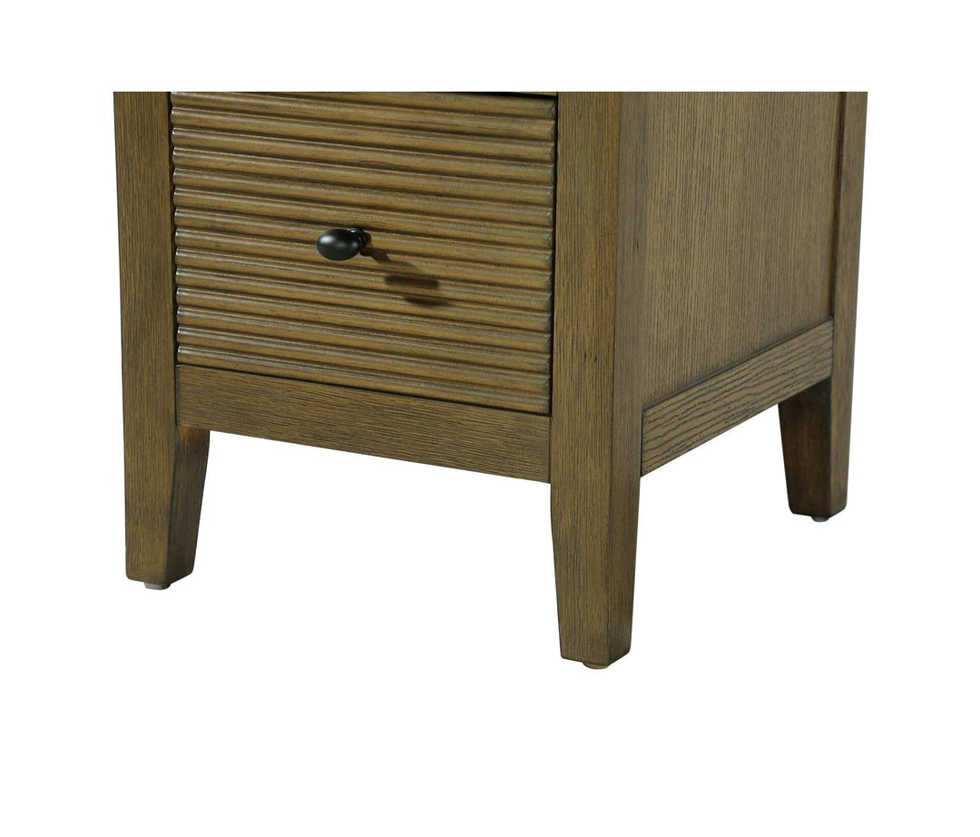 16 Inch Bath Storage Glass Cabinet In Hazel Oak