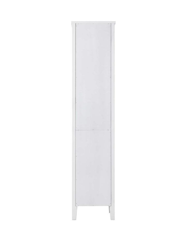 16 Inch Bath Storage Glass Cabinet In White