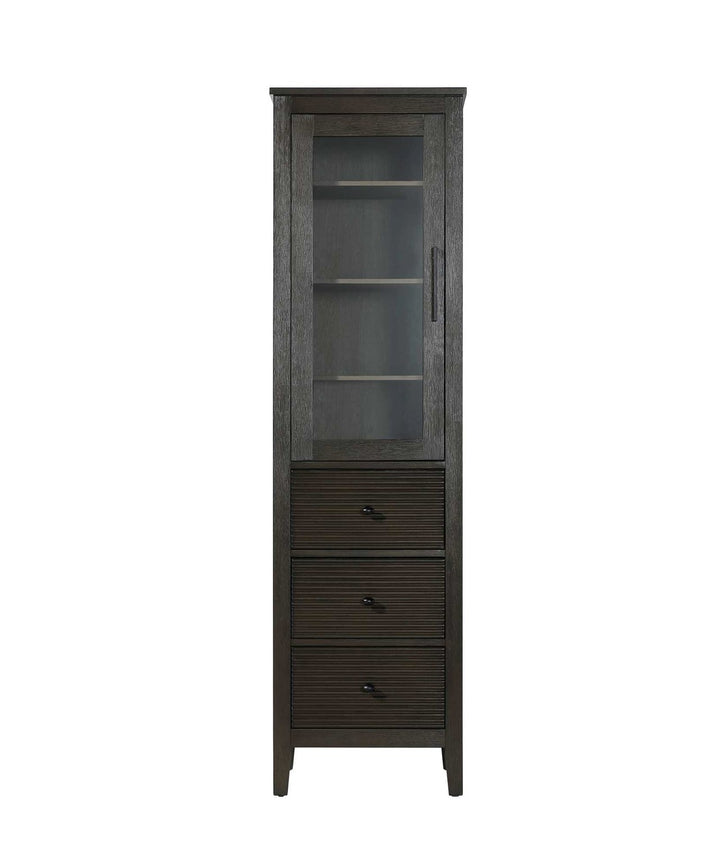 20 Inch Bath Storage Glass Cabinet In Chocolate Oak by Elegant Kitchen and Bath