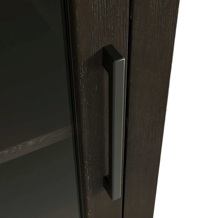 20 Inch Bath Storage Glass Cabinet In Chocolate Oak