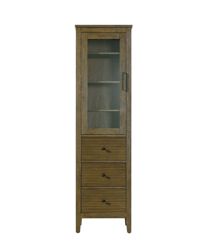 20 Inch Bath Storage Glass Cabinet In Hazel Oak by Elegant Kitchen and Bath