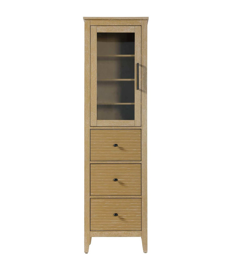 20 Inch Bath Storage Glass Cabinet In Linen Oak by Elegant Kitchen and Bath