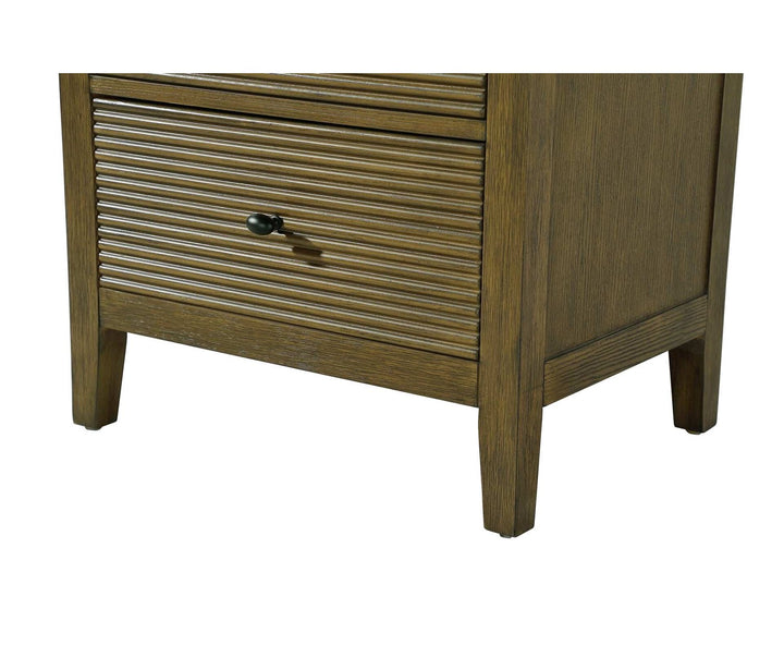 24 Inch Bath Storage Glass Cabinet In Hazel Oak