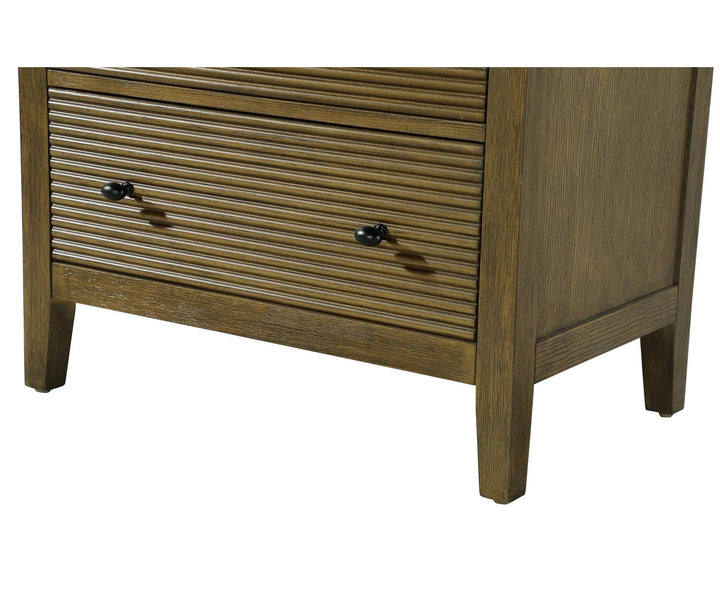 28 Inch Bath Storage Glass Cabinet In Hazel Oak