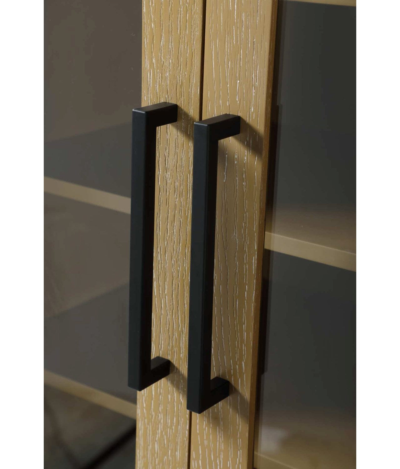 28 Inch Bath Storage Glass Cabinet In Linen Oak