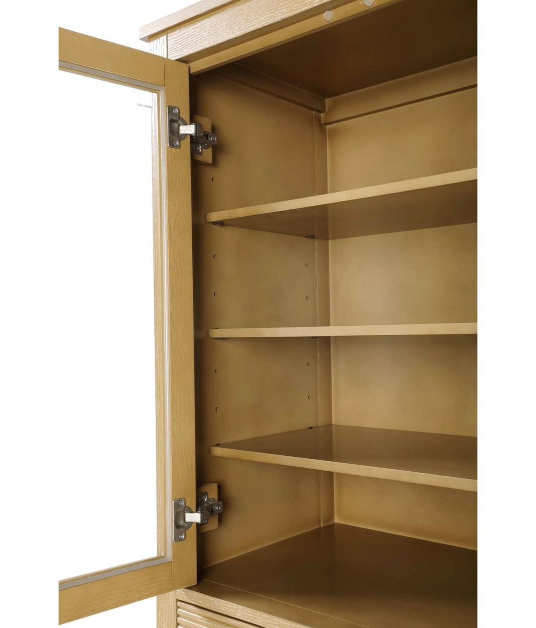 28 Inch Bath Storage Glass Cabinet In Linen Oak