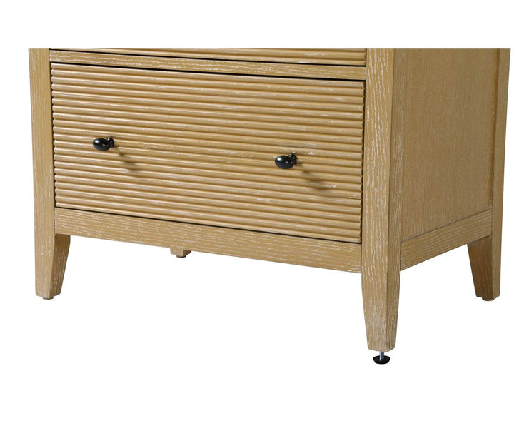 28 Inch Bath Storage Glass Cabinet In Linen Oak