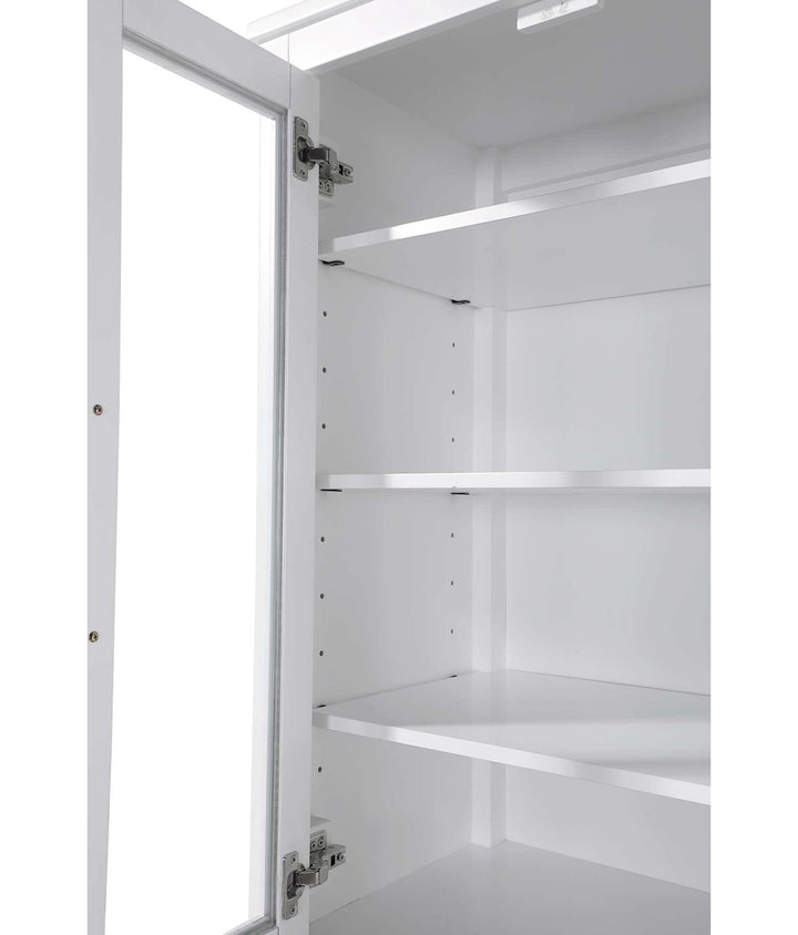 28 Inch Bath Storage Glass Cabinet In White