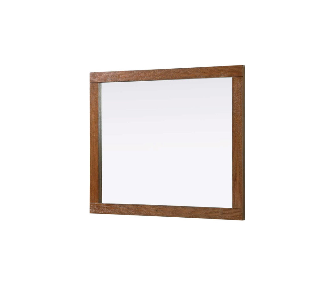 Noah Rectangle Wood Mirror 30 X 36 In Brandy Walnut