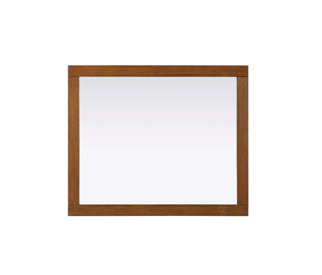 Noah Rectangle Wood Mirror 30 X 36 In Brandy Walnut