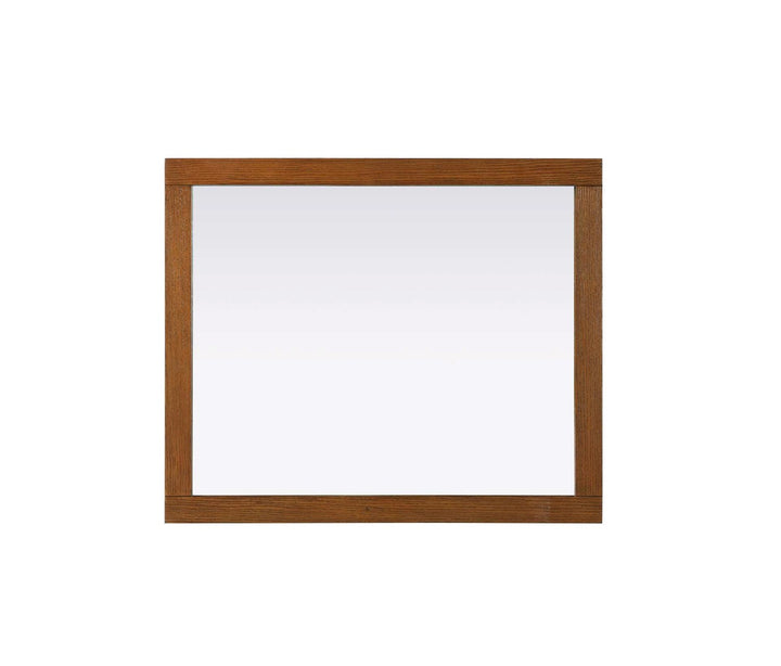 Noah Rectangle Wood Mirror 30 X 36 In Brandy Walnut