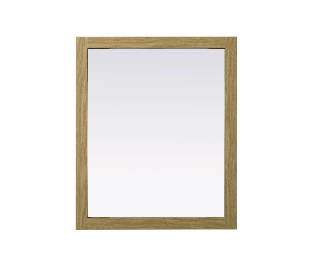 Noah Rectangle Wood Mirror 30 X 36 In Honey Brown by Elegant Kitchen and Bath