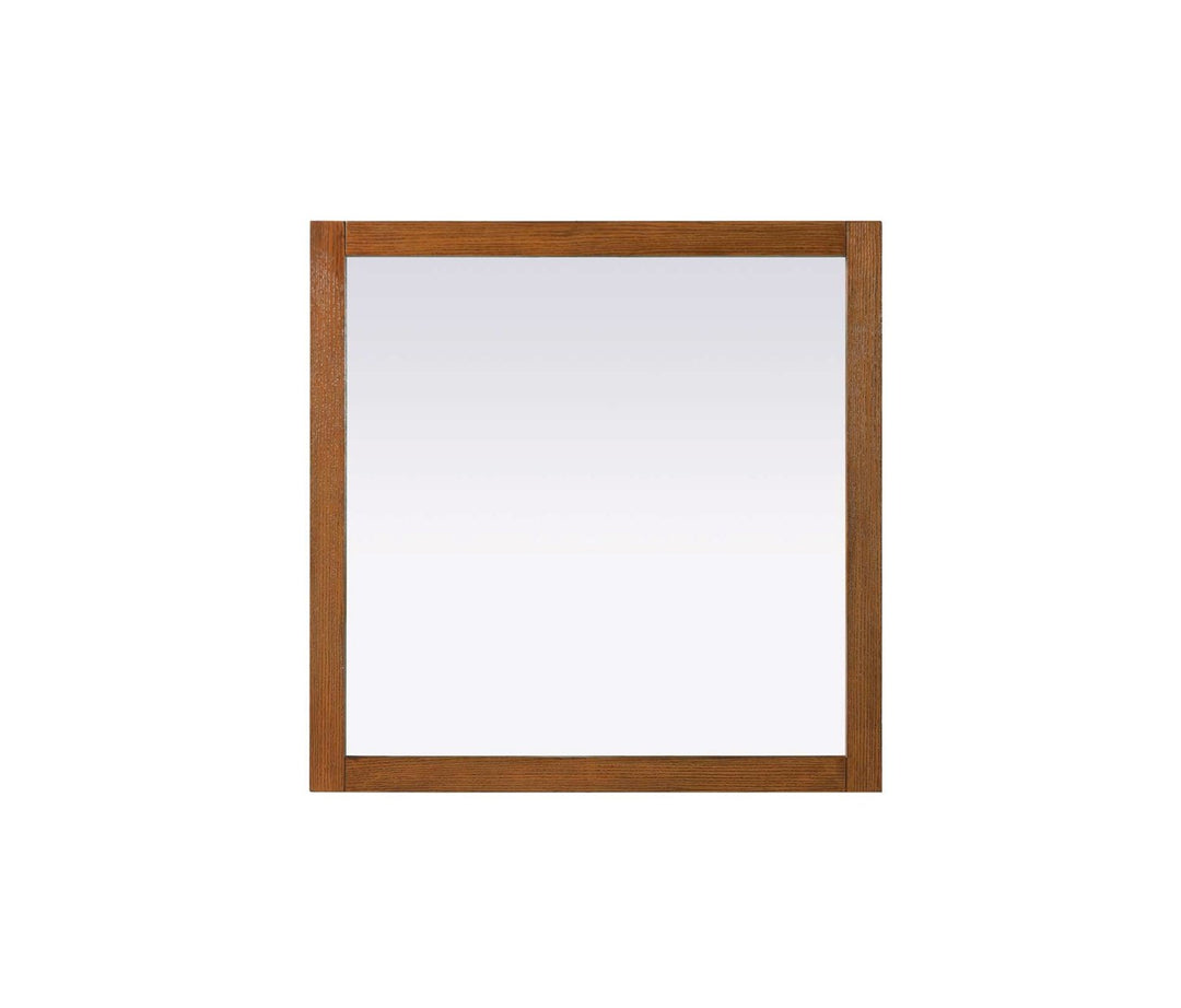Noah Square Wood Mirror 36 X 36 In Brandy Walnut by Elegant Kitchen and Bath