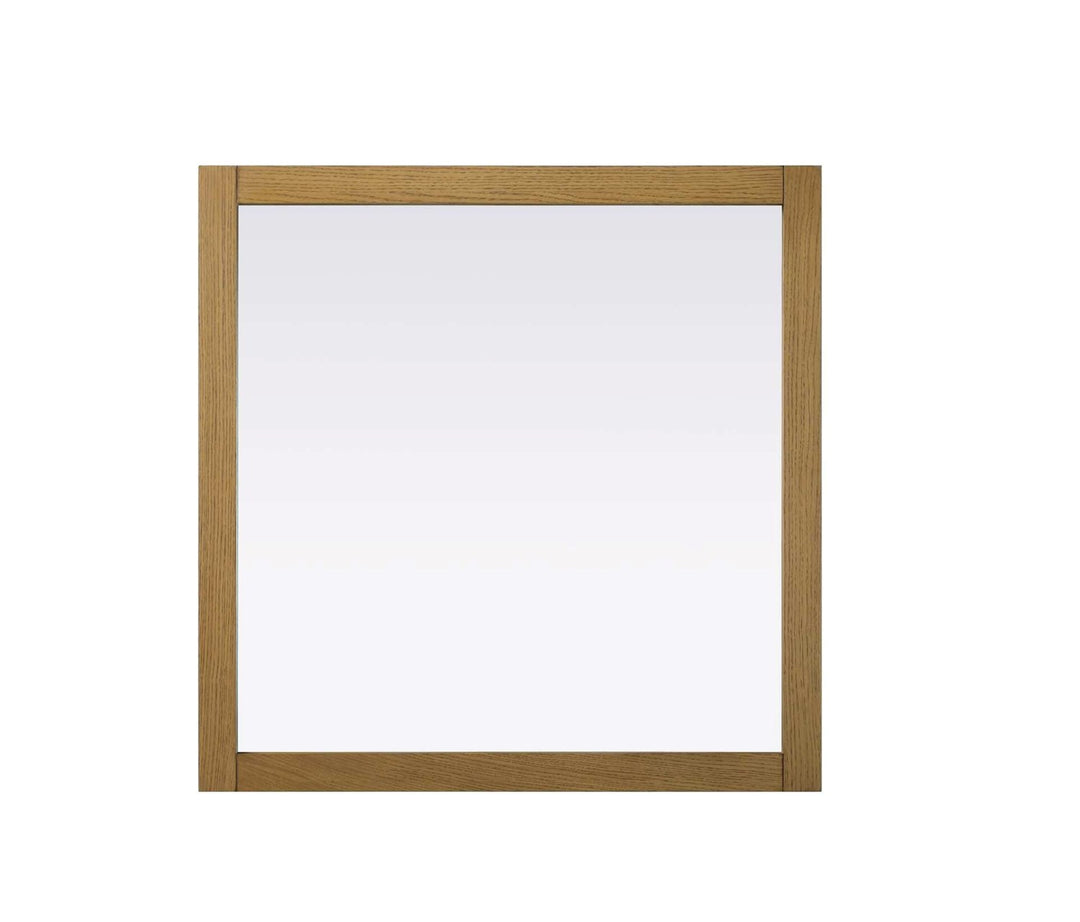 Noah Square Wood Mirror 36 X 36 In Honey Teak by Elegant Kitchen and Bath