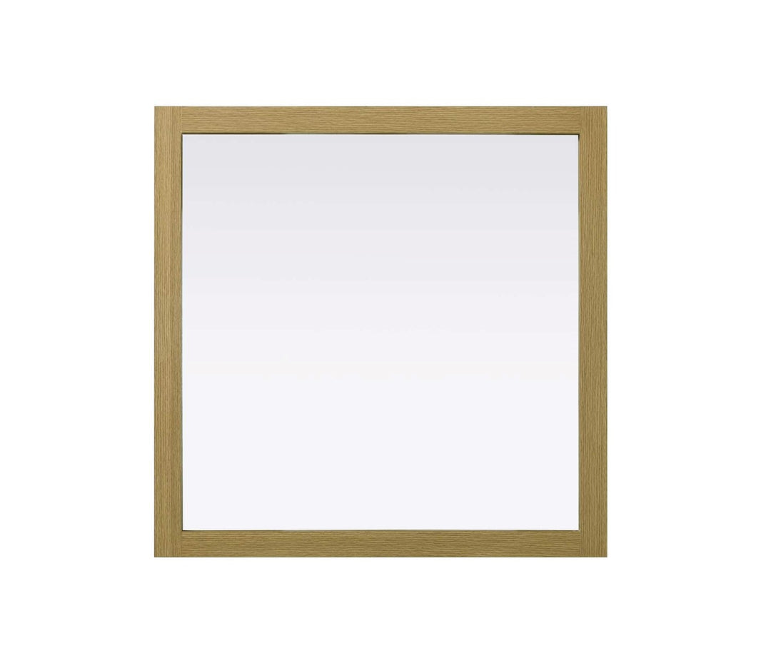 Noah Square Wood Mirror 36 X 36 In Honey Brown by Elegant Kitchen and Bath