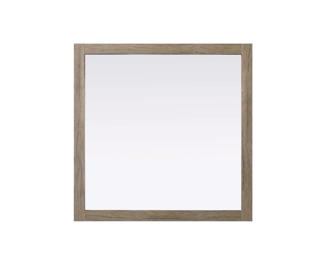 Noah Square Wood Mirror 36 X 36 In Natural Oak by Elegant Kitchen and Bath