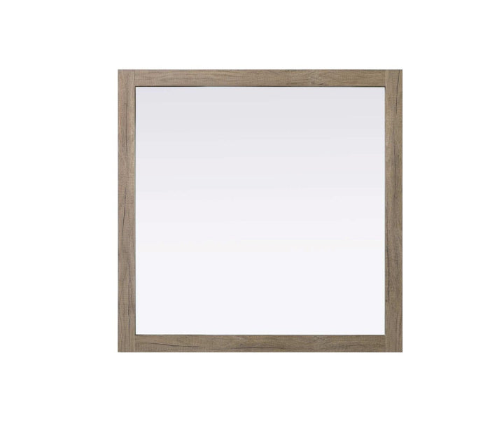 Noah Square Wood Mirror 36 X 36 In Natural Oak by Elegant Kitchen and Bath