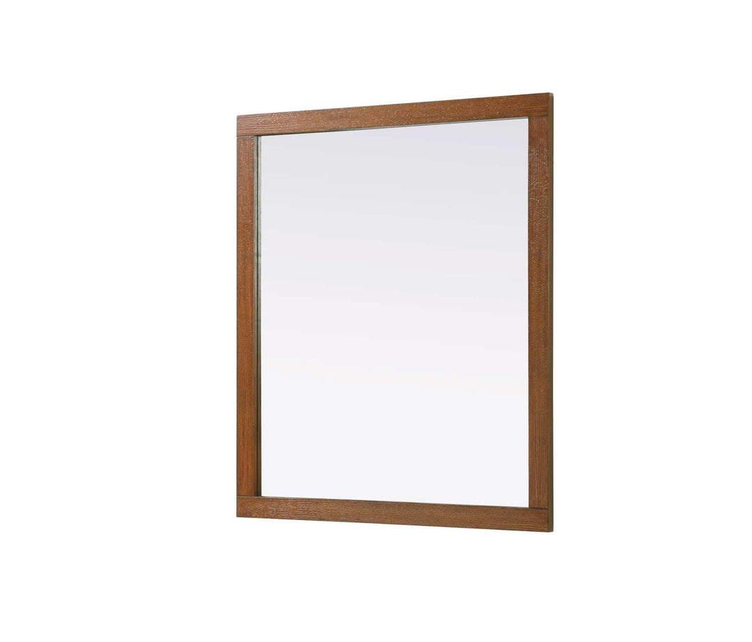 Noah Rectangle Wood Mirror 42 X 36 In Brandy Walnut