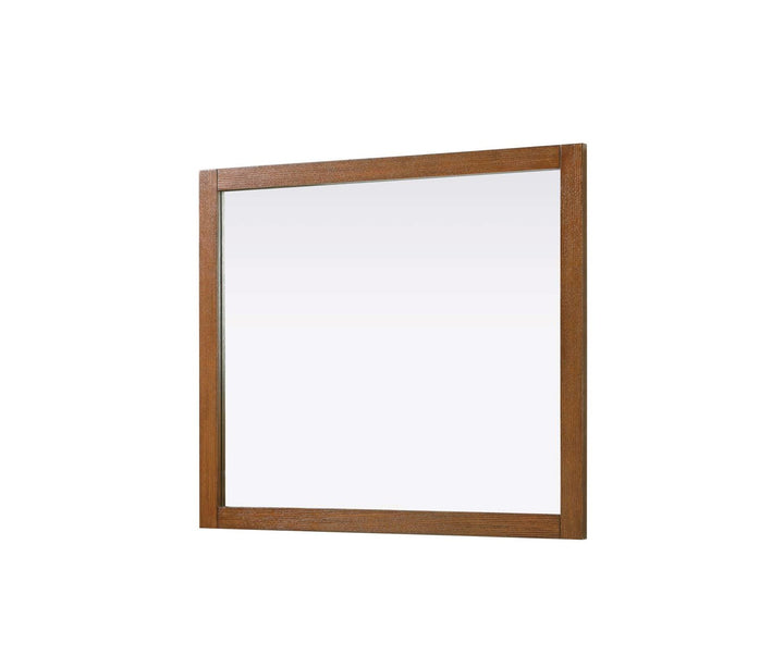 Noah Rectangle Wood Mirror 42 X 36 In Brandy Walnut