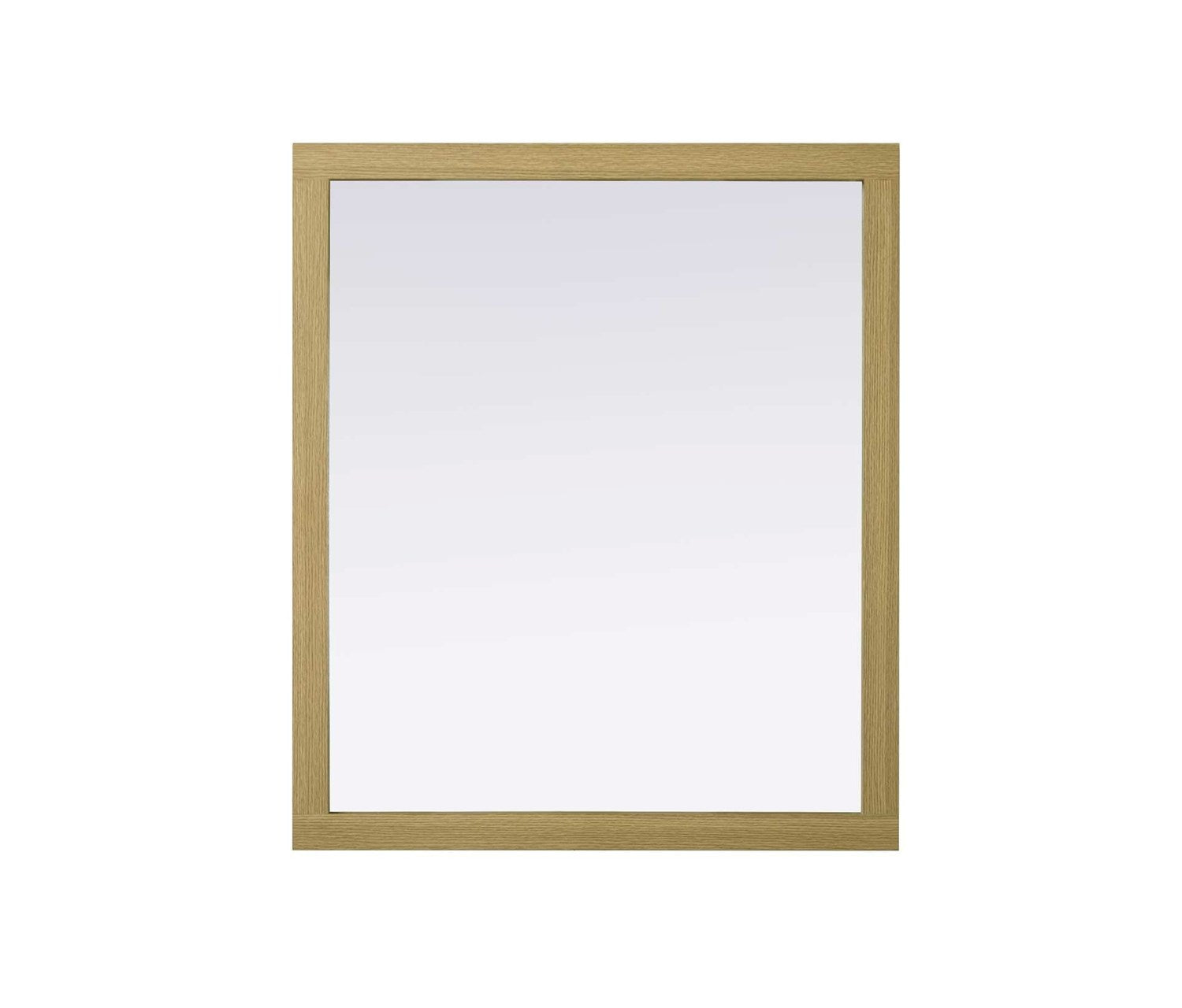 Noah Rectangle Wood Mirror 42 X 36 In Honey Brown by Elegant Kitchen and Bath