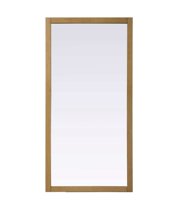 Noah Rectangle Wood Mirror 72 X 36 In Honey Teak by Elegant Kitchen and Bath