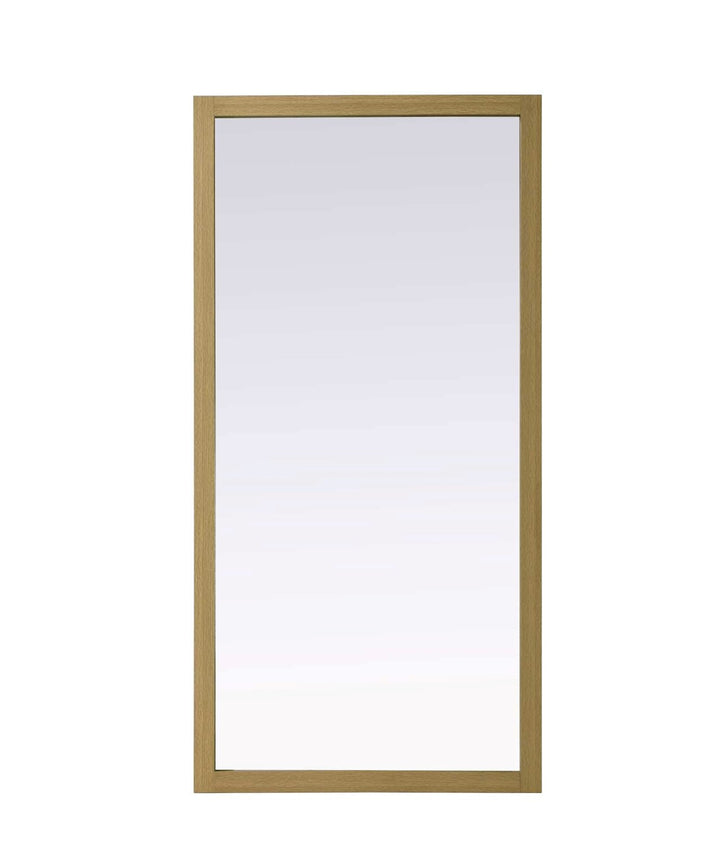 Noah Rectangle Wood Mirror 72 X 36 In Honey Brown by Elegant Kitchen and Bath