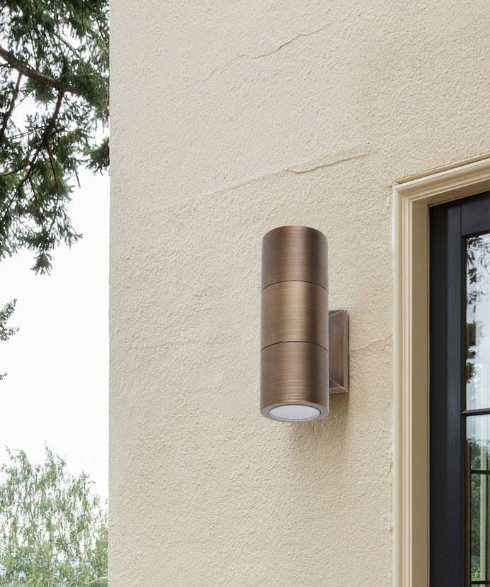 Landscape Cast Brass Double Wall Light In Antique Brass
